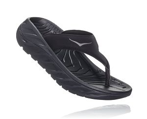 Hoka One One ORA Recovery Flip Womens Recovery Sandals Black/Dark Gull Gray | AU-9768243